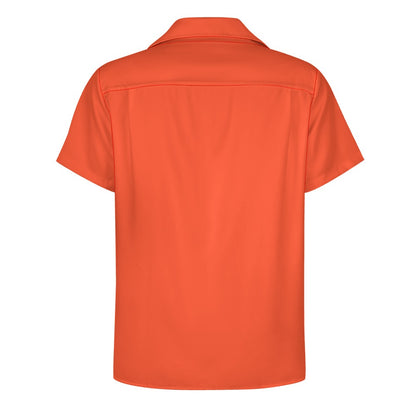 Chemise à col cubain orange scandaleuse