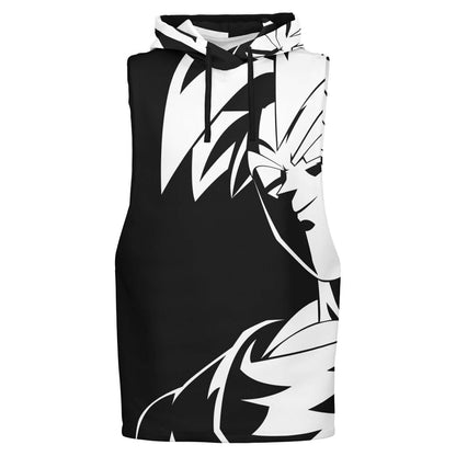 Dragon Ball Sleeveless Hoodie | Black & White Anime