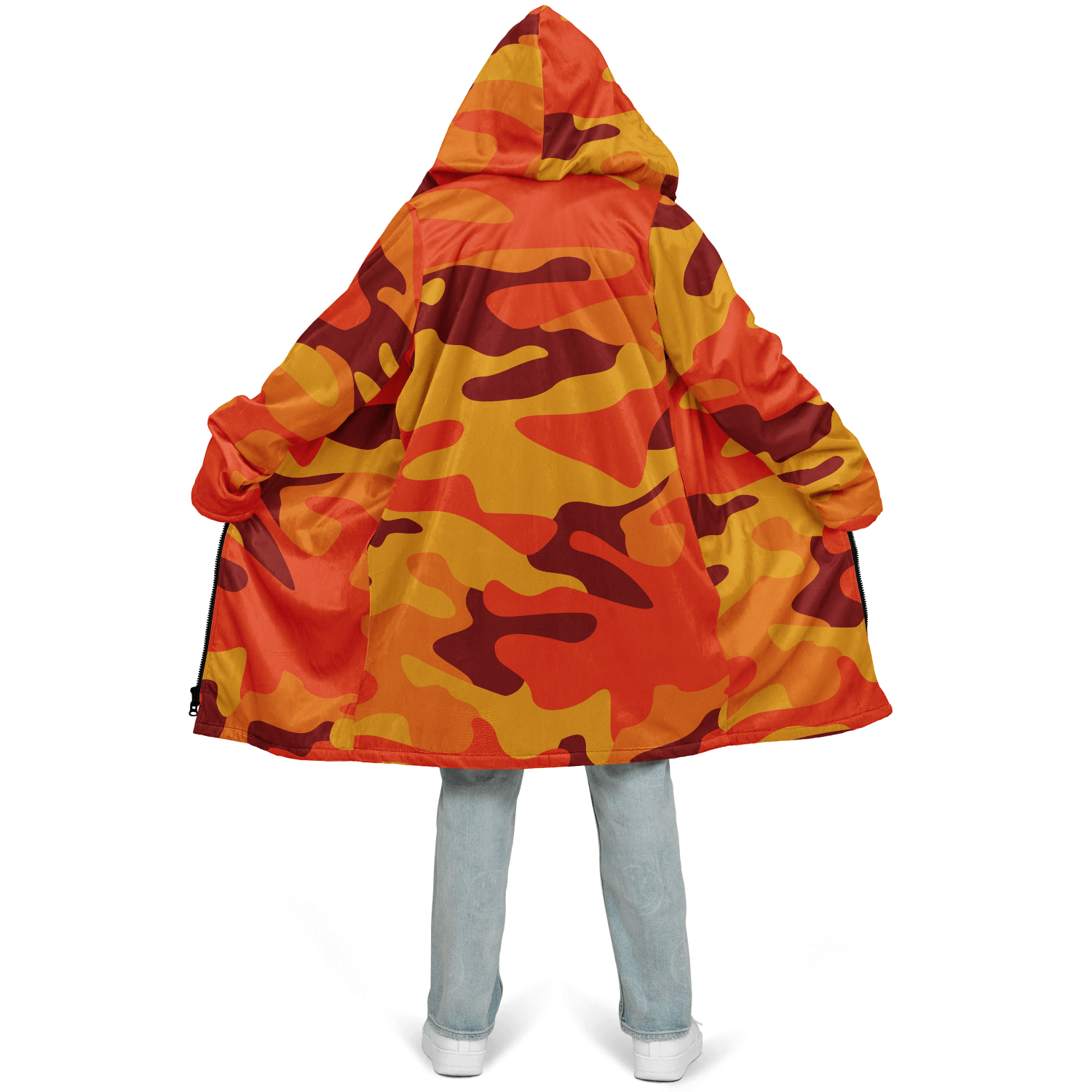 Orange & red Camo Cloak With a Zipper