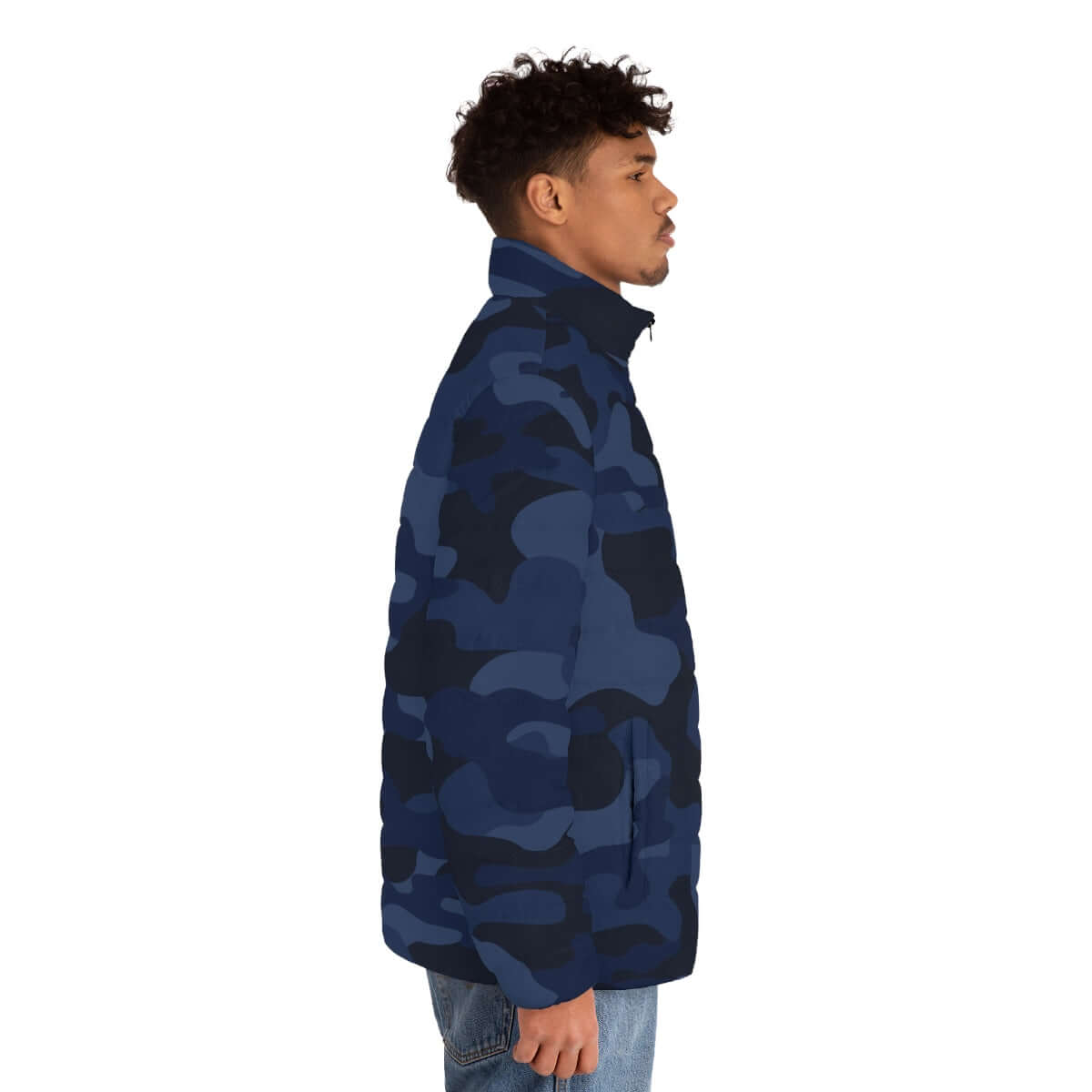 Camo Puffer Jacket | Deep Blue Camouflage