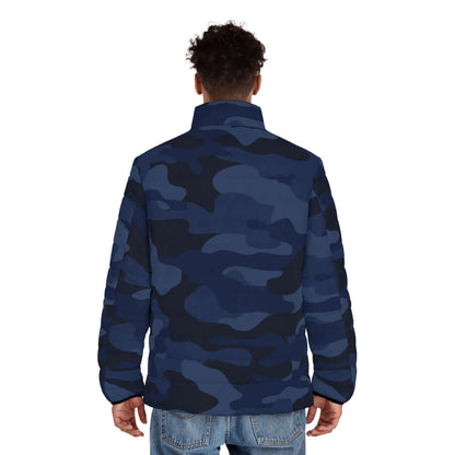 Camo Puffer Jacket | Deep Blue Camouflage