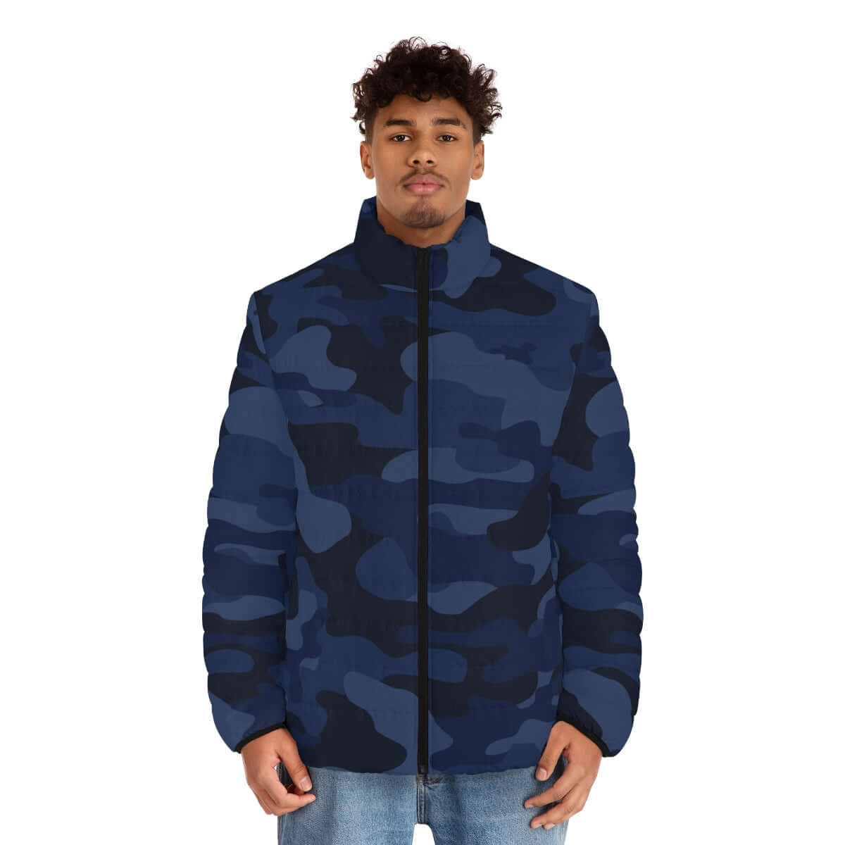 Camo Puffer Jacket | Deep Blue Camouflage