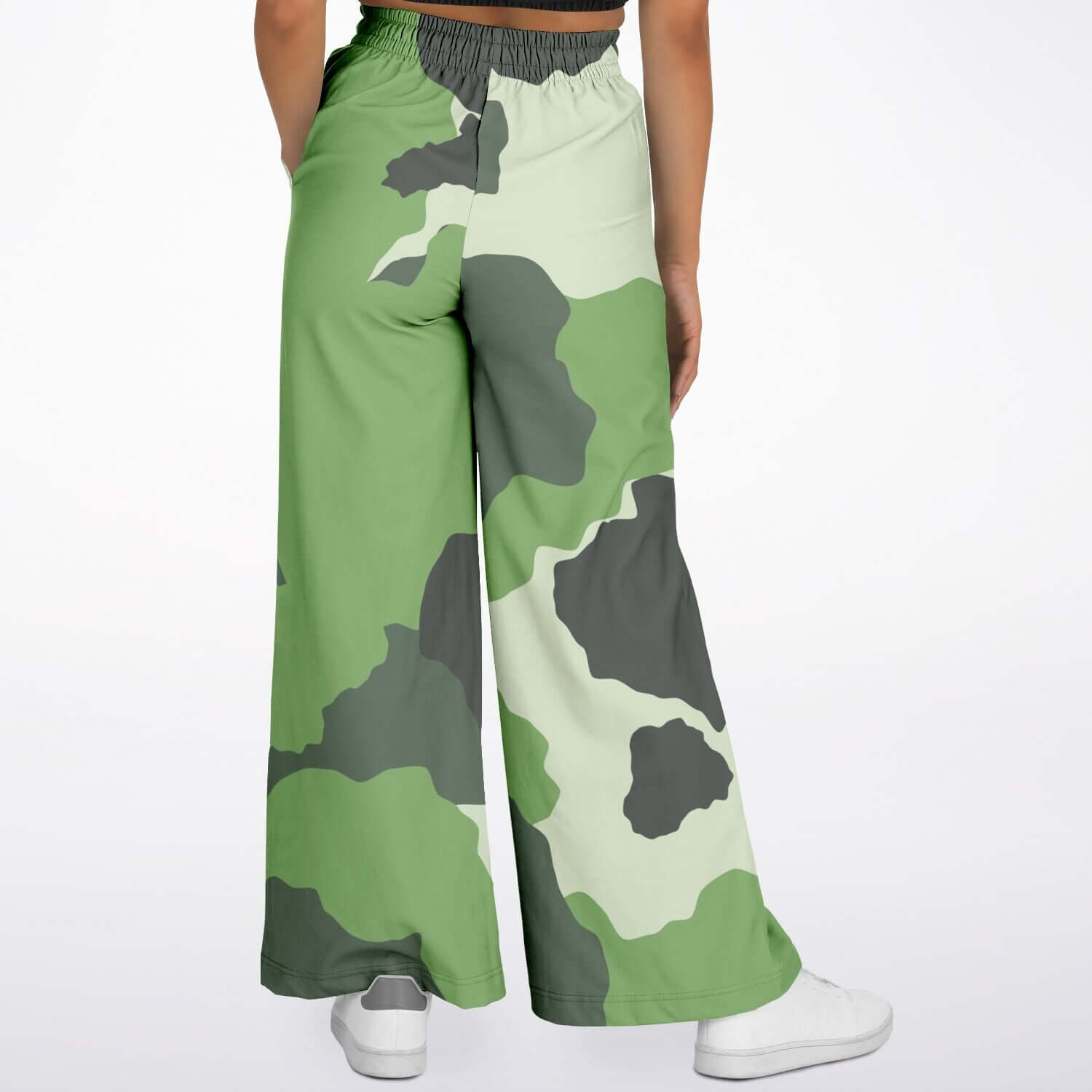 Women's Wide Leg Pants | Commando Green HD Print