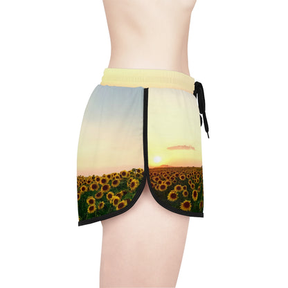 Relaxed Sports Shorts | Sunflowers - Ribooa