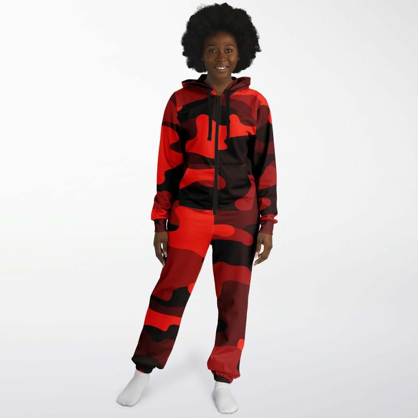 Camo Jumpsuit | Scarlet Red & Black