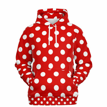 White Dots On A Deep Red Hoodie | Unisex
