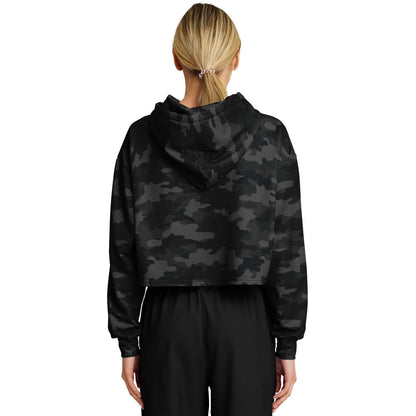 Military Black Camo Cropped Hoodie