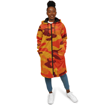 Orange & red Camo Cloak With a Zipper