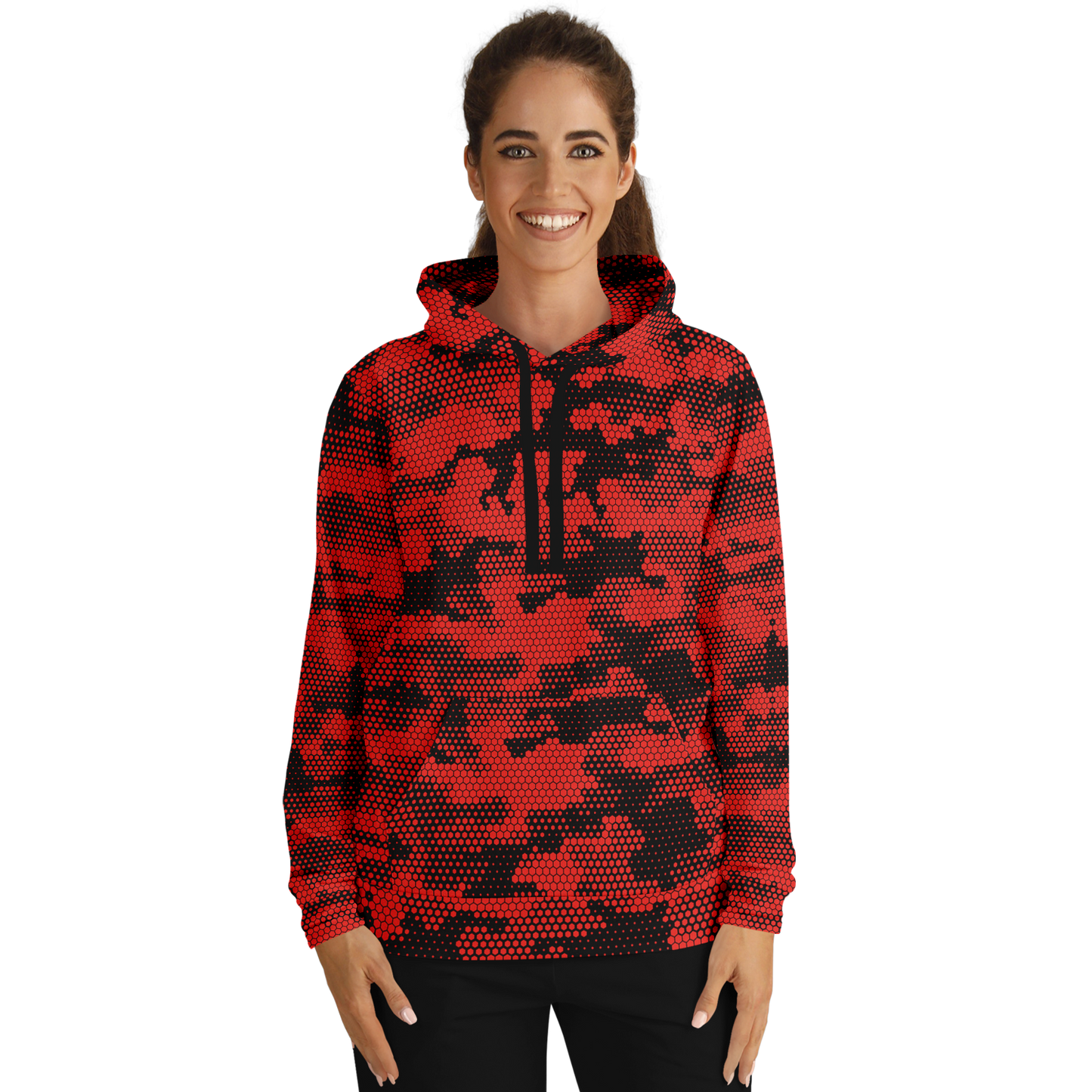 Pixel Camo Hoodie | Red Digital Camouflage Pattern