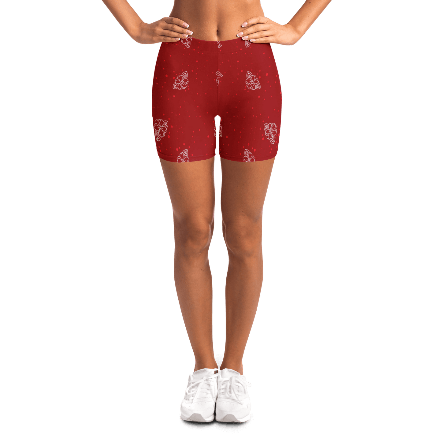 Funky Red Legging Shorts | HD Print