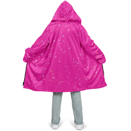 Funky Deep Pink Stars Zipper Cloak | Ribooa