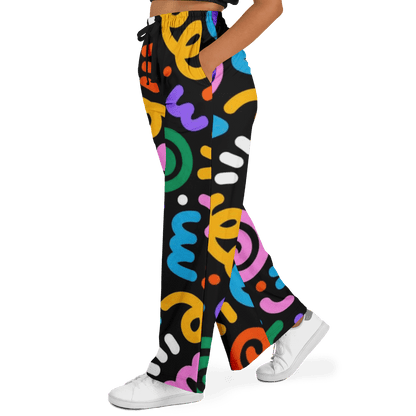 Women's Wide Leg Pants | Funky Color Circles