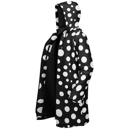 Black & White Polka Dots Cloak With a Zipper