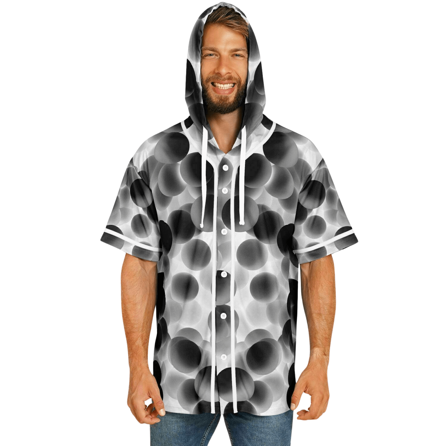 Hooded Baseball Jersey | HD Print - Ribooa