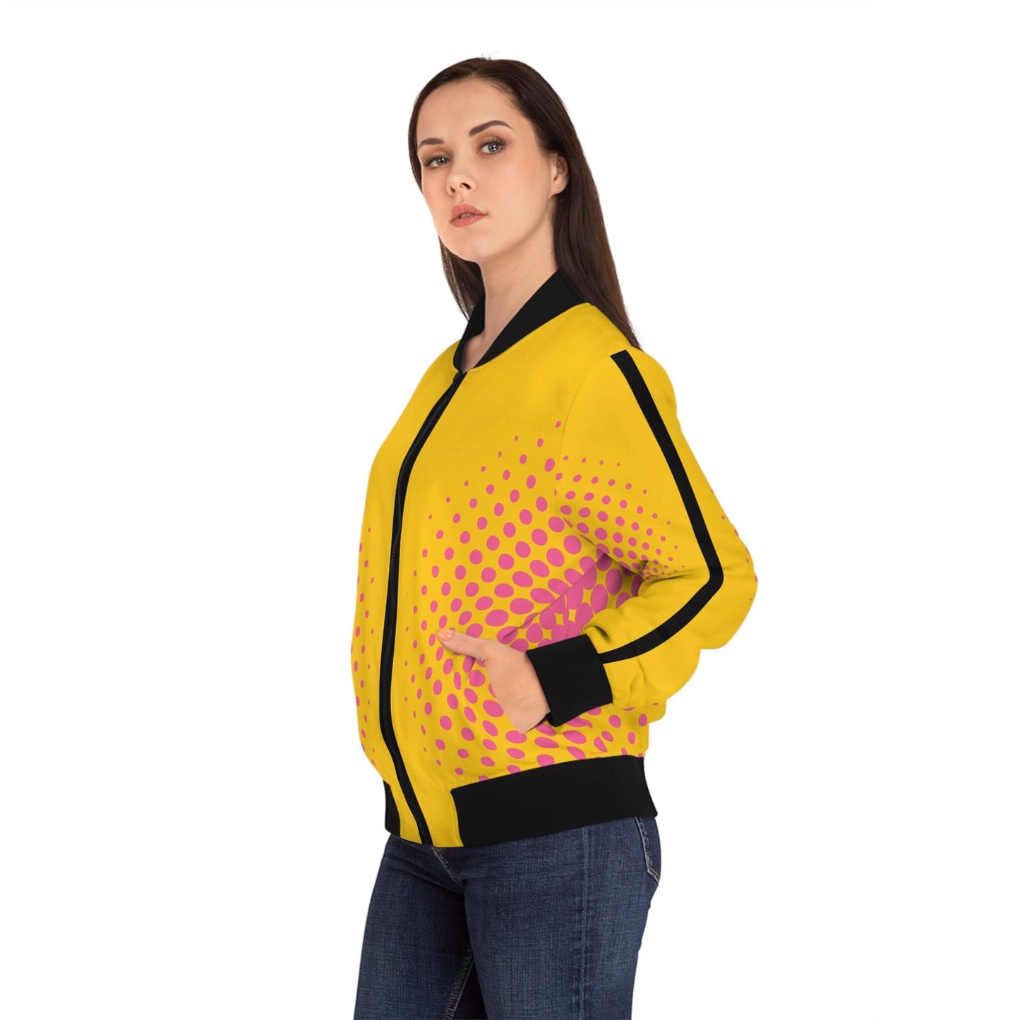 Women's Bomber Jacket | Yellow Magic - Ribooa