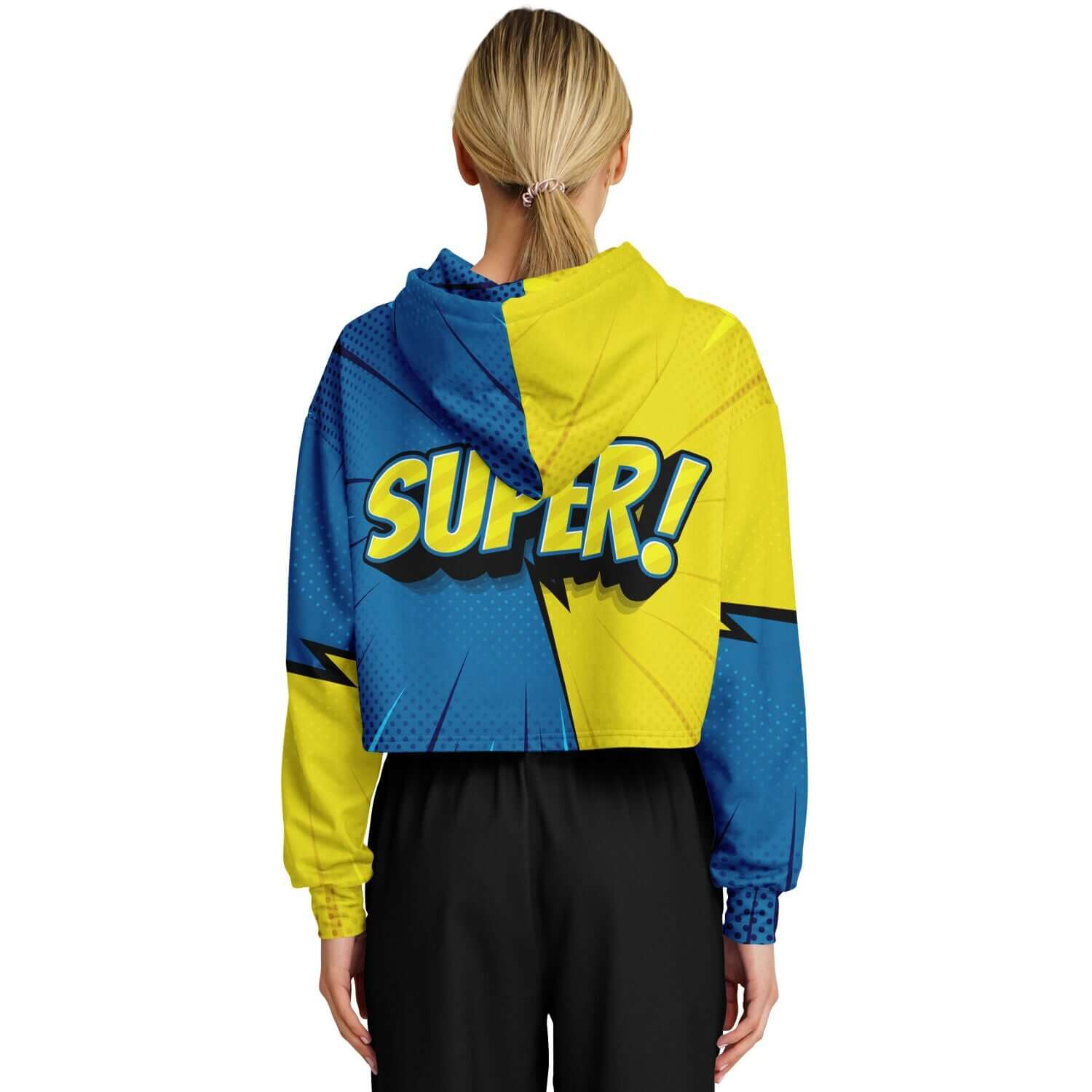 SUPER! Pop Art Cropped Hoodie