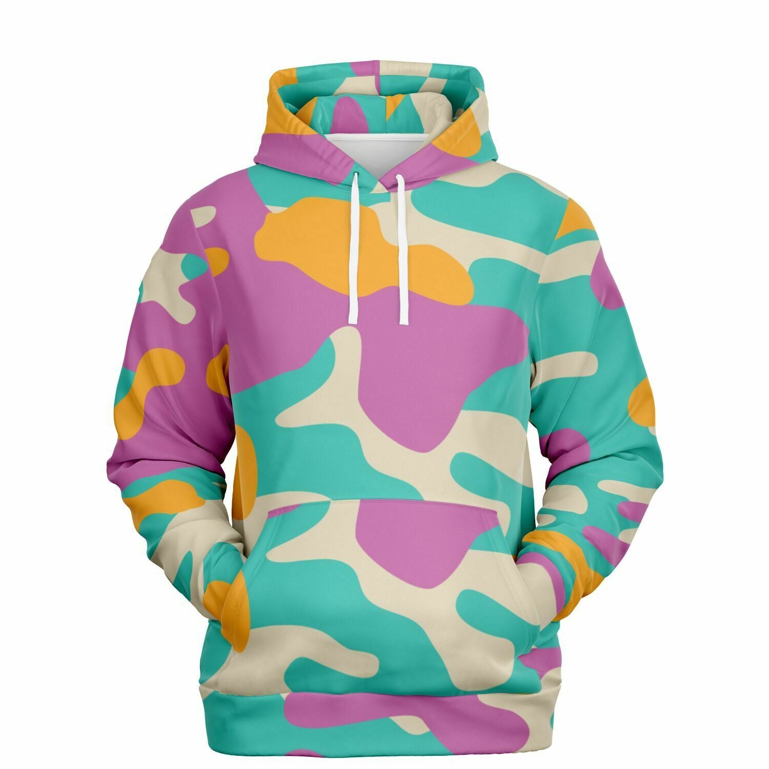 Yellow Orange & Deep Blush Camouflage Hoodie | Unisex