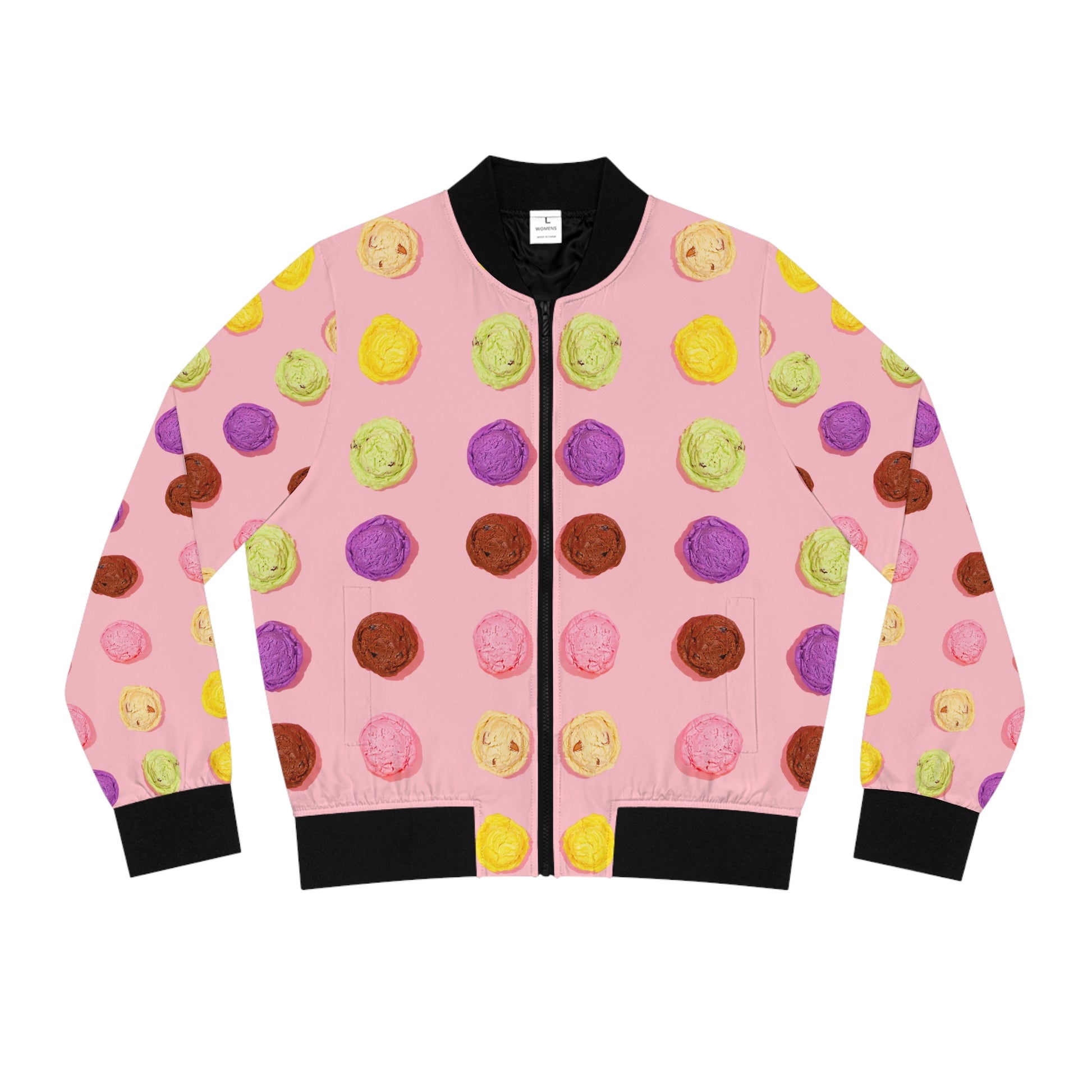 Women's Bomber Jacket | Ice Cream Rainbow - Ribooa