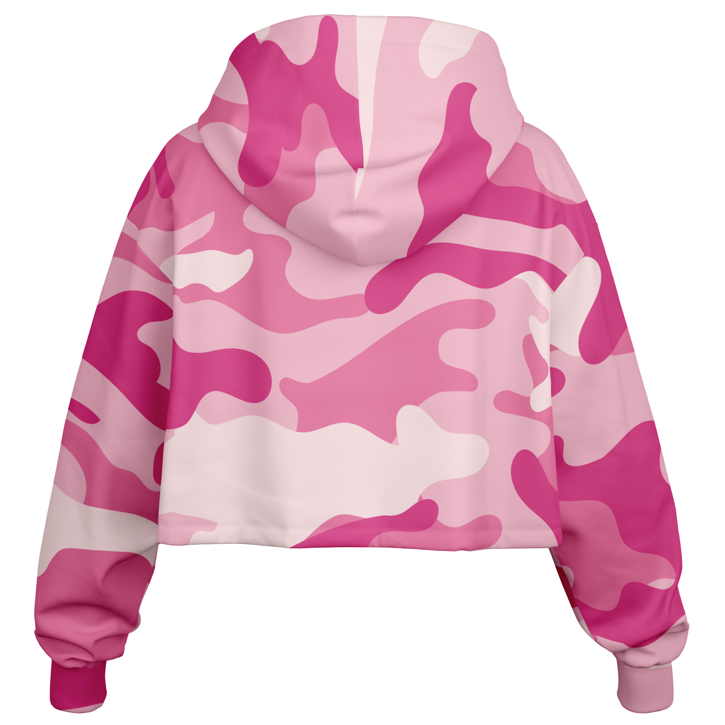 Lavender Pink Camo Cropped Hoodie For Women