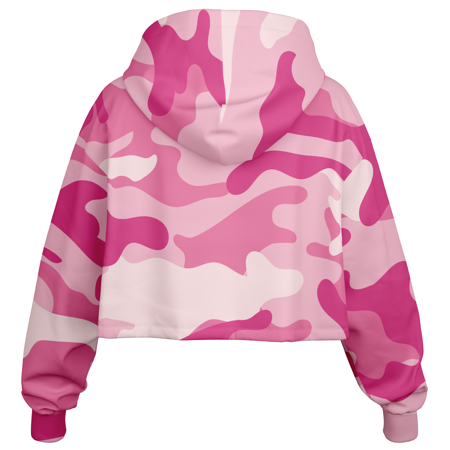 Lavender Pink Camo Cropped Hoodie For Women