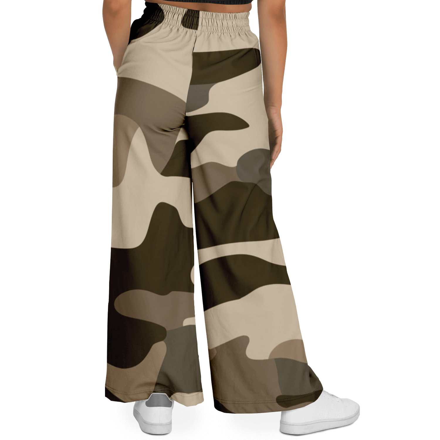 Women's Wide Leg Pants | Commando Khaki HD Print