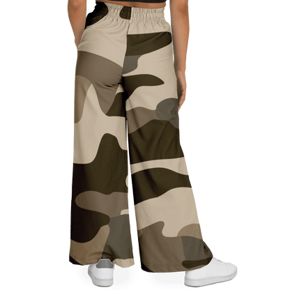 Women's Wide Leg Pants | Commando Khaki HD Print