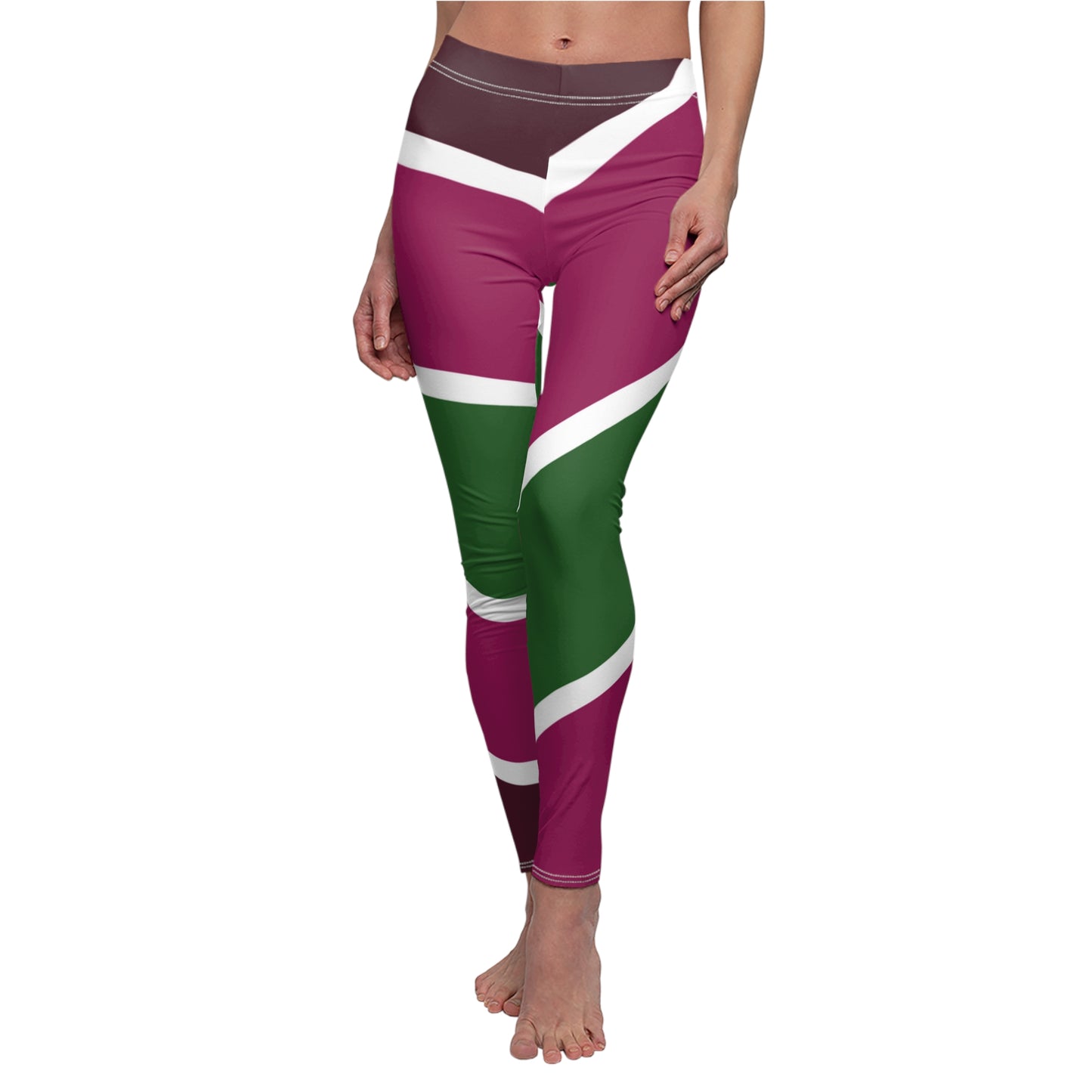 Casual Leggings | Asymmetric Stripes - Ribooa