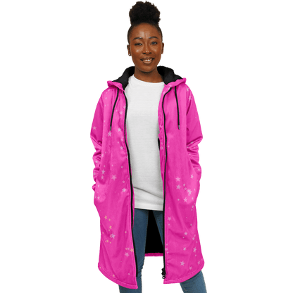 Funky Deep Pink Stars Zipper Cloak | Ribooa