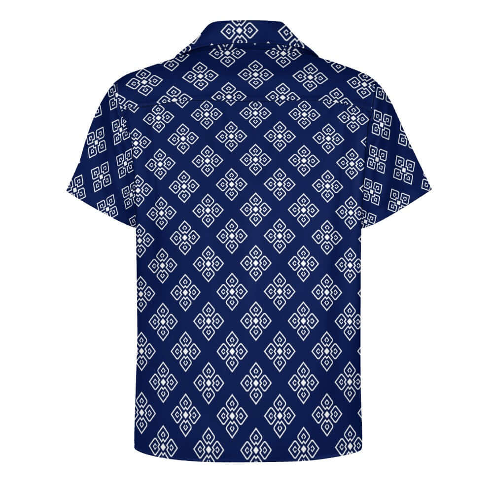 Blue Ethnic Pattern | Cuban Collar Shirt