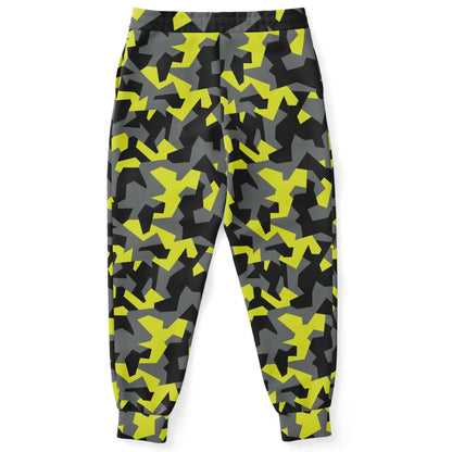 Camo Track Pants | Geometric Black & Yellow