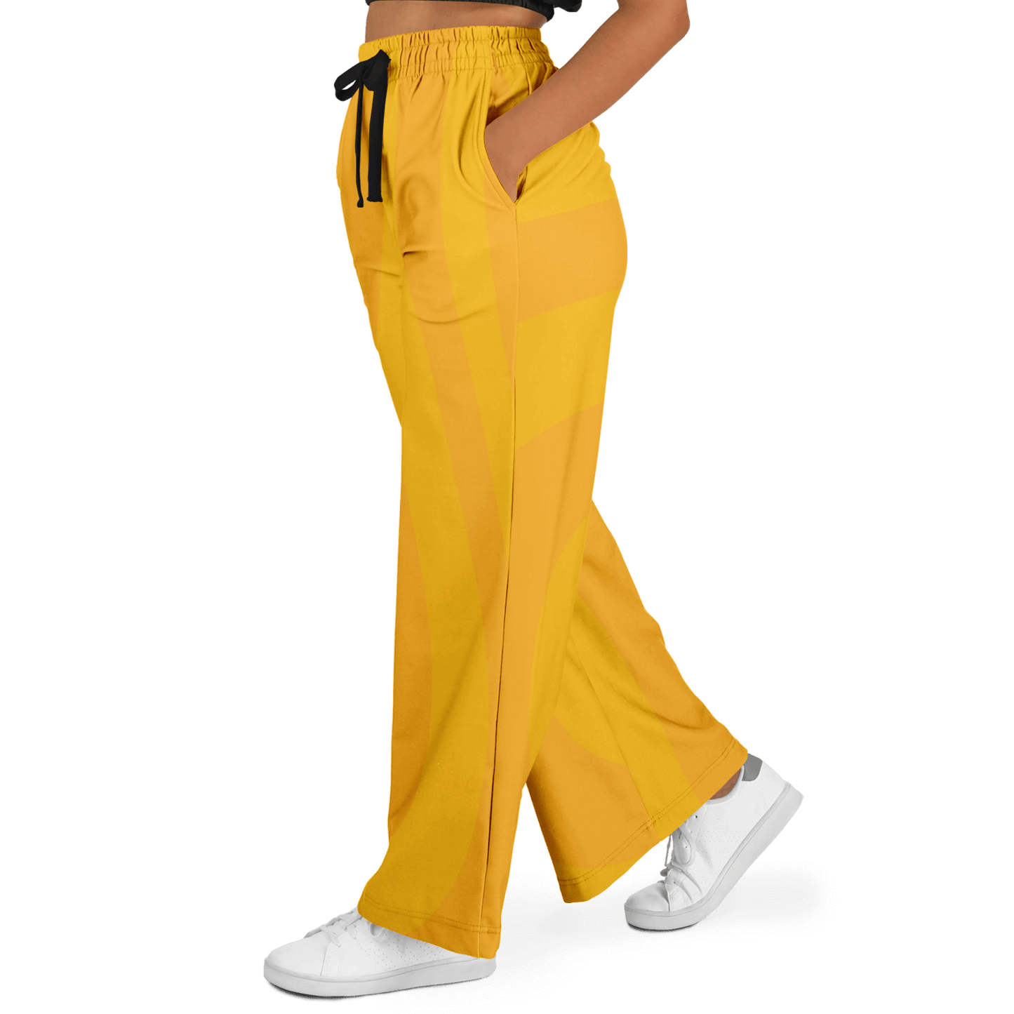 Women's Wide Leg Pants | Yellow Orange HD Print