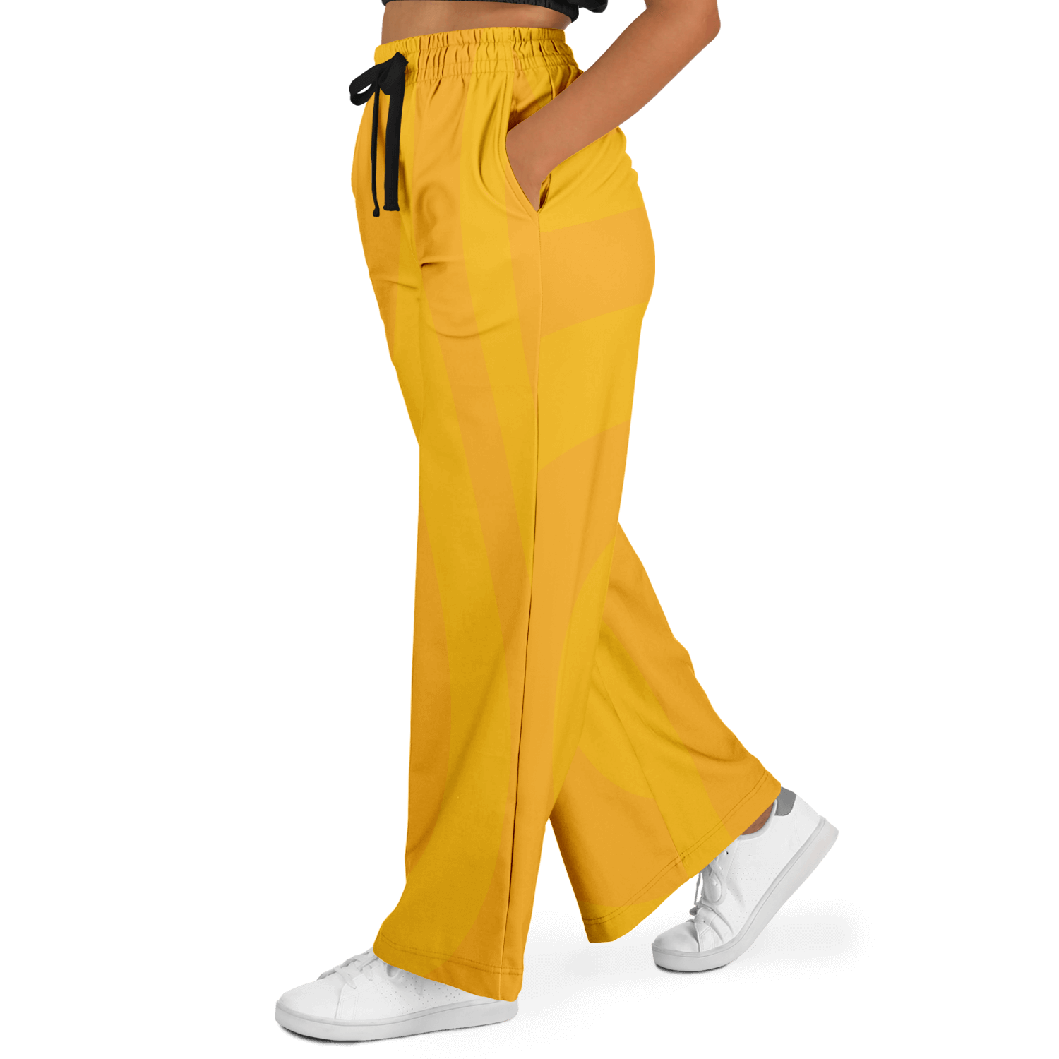 Women's Wide Leg Pants | Yellow Orange HD Print