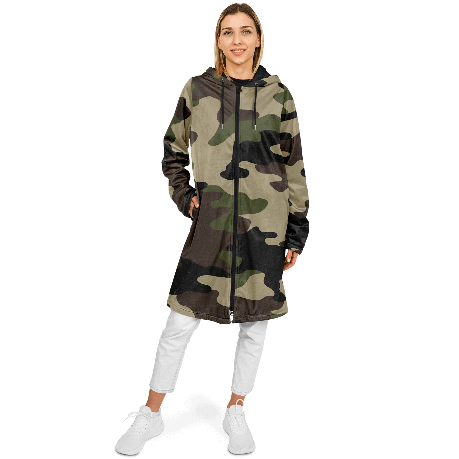 Classic Green Camo Cloak With a Zipper