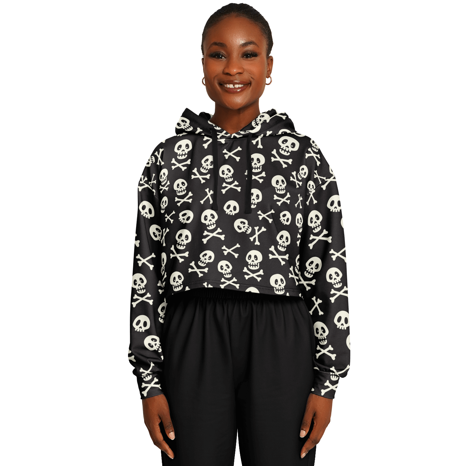 Skulls & Bones Croptop Hoodie For Women