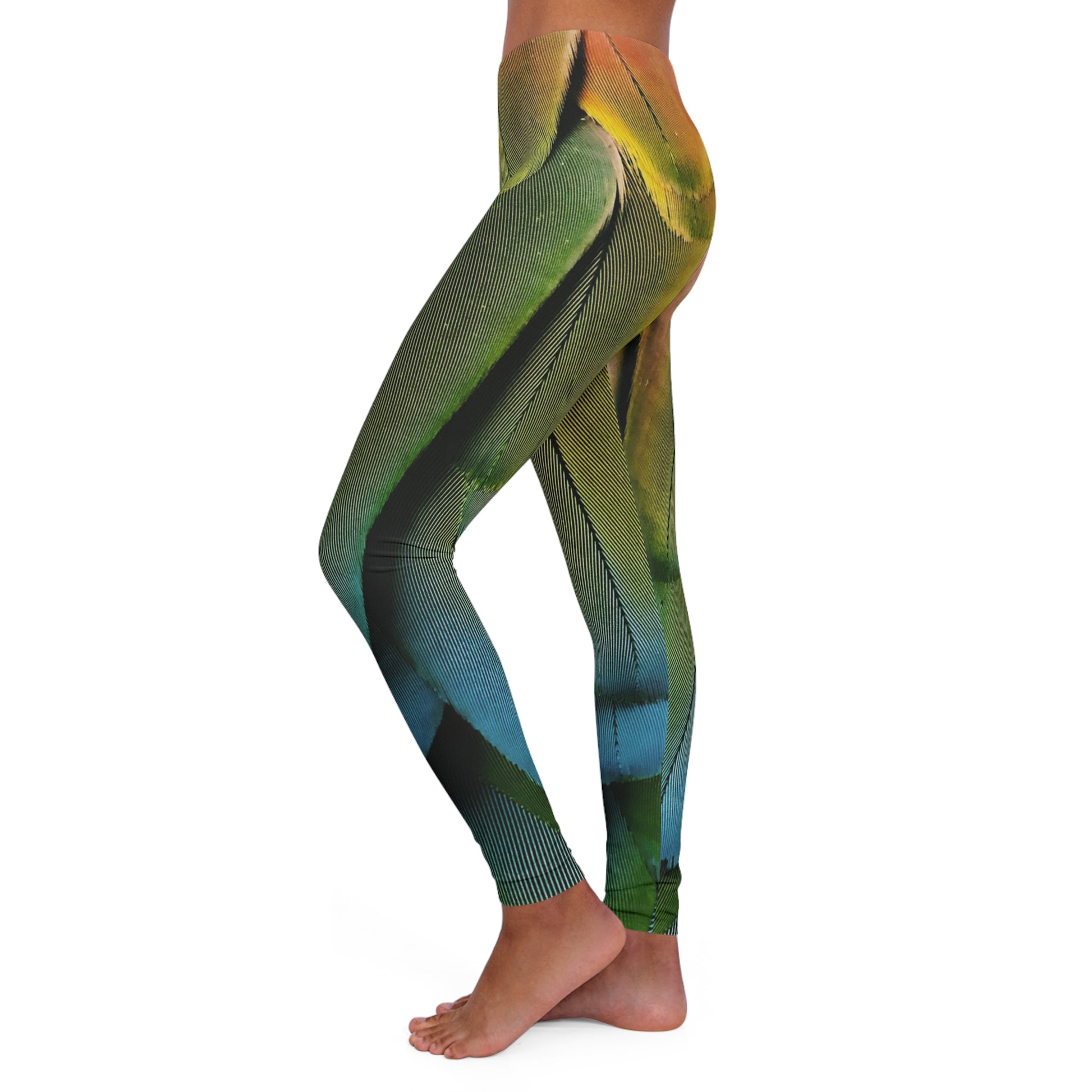 Spandex Leggings | Stunning Scarlet Macaw - Ribooa