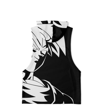 Dragon Ball Sleeveless Hoodie | Black & White Anime