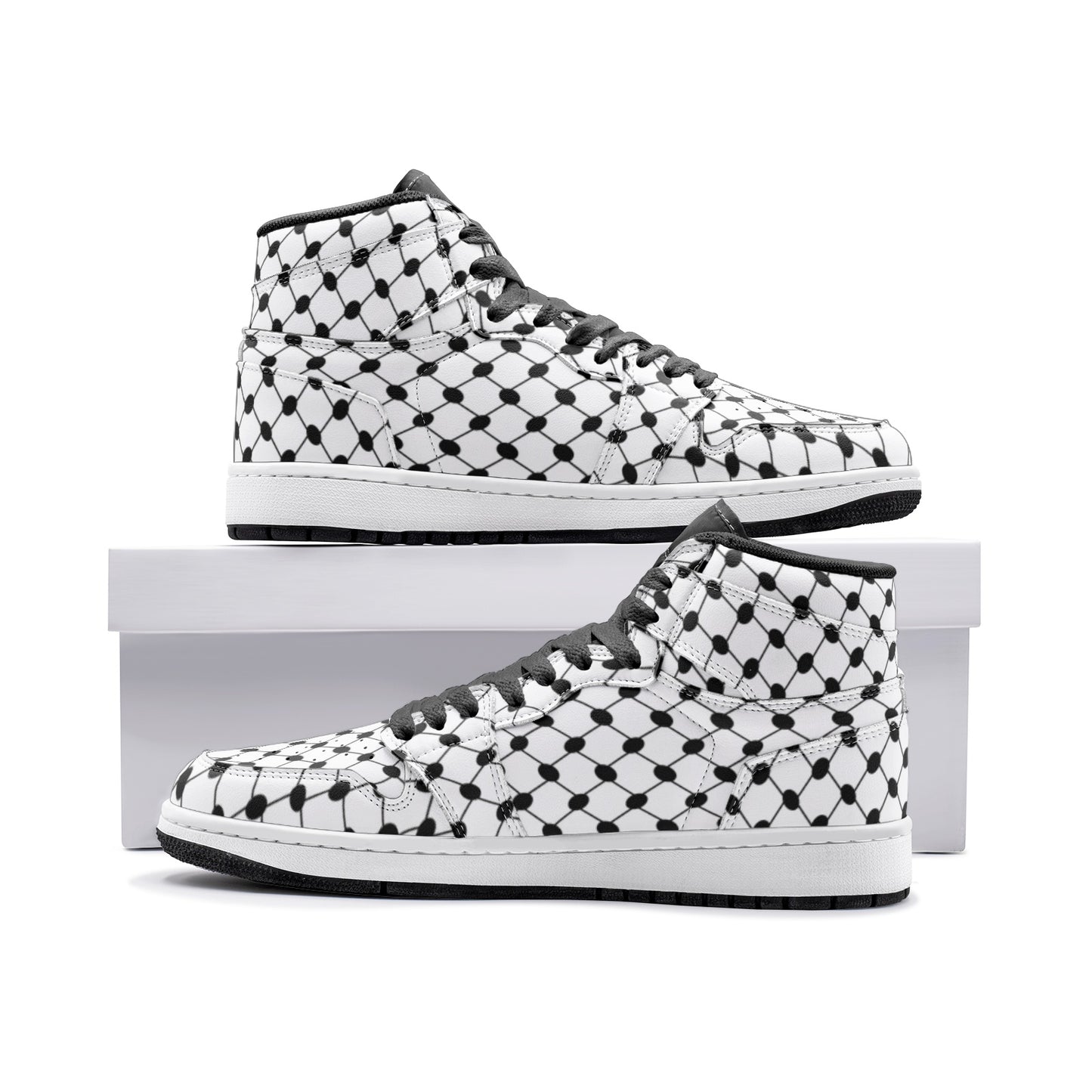 Keffiyeh Sneakers | High-top Leather