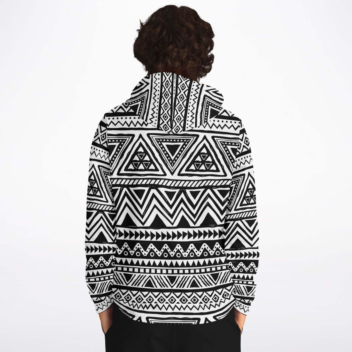 Black & White Tribal Hoodie | Aztec Ethnic Pattern