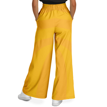 Women's Wide Leg Pants | Yellow Orange HD Print