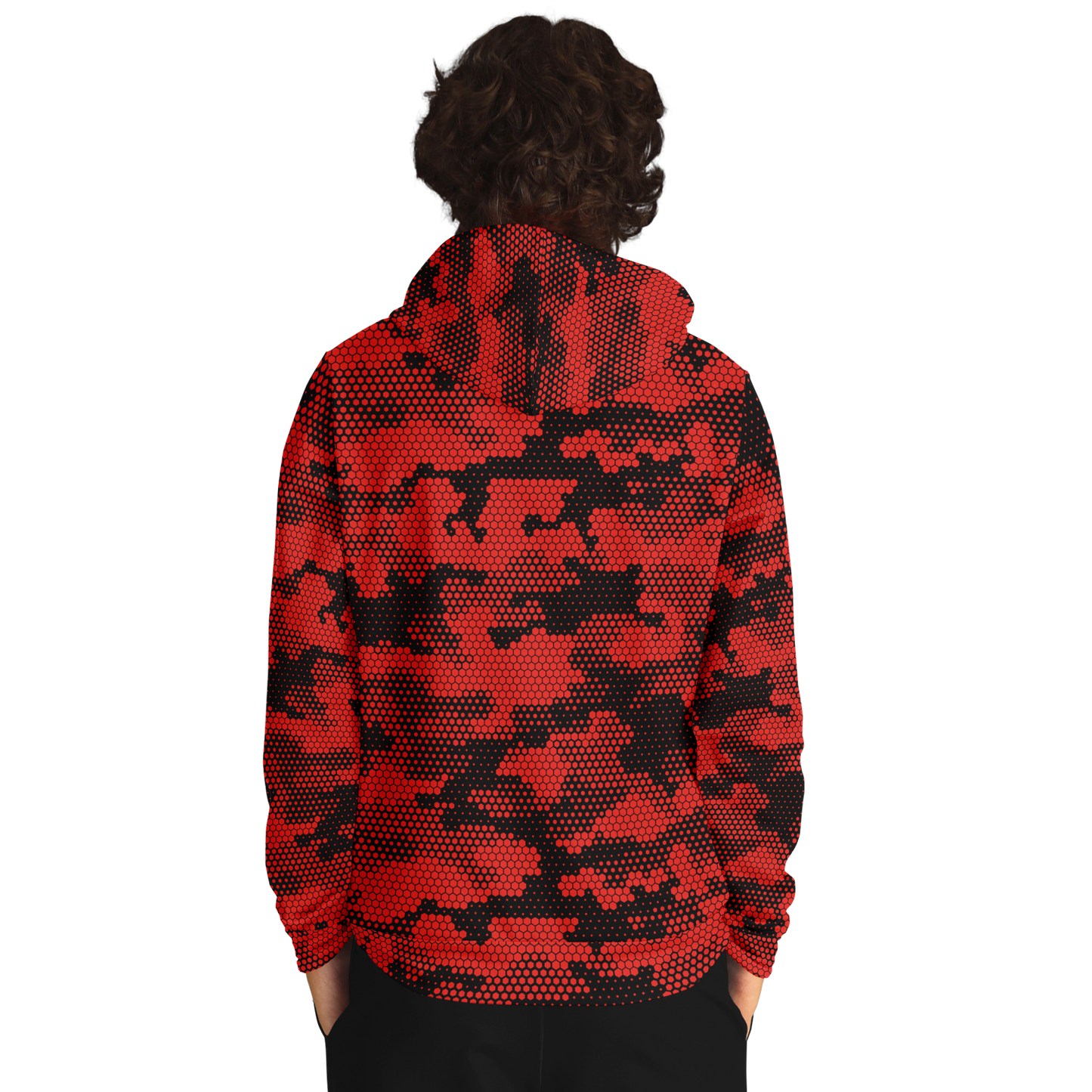 Pixel Camo Hoodie | Red Digital Camouflage Pattern