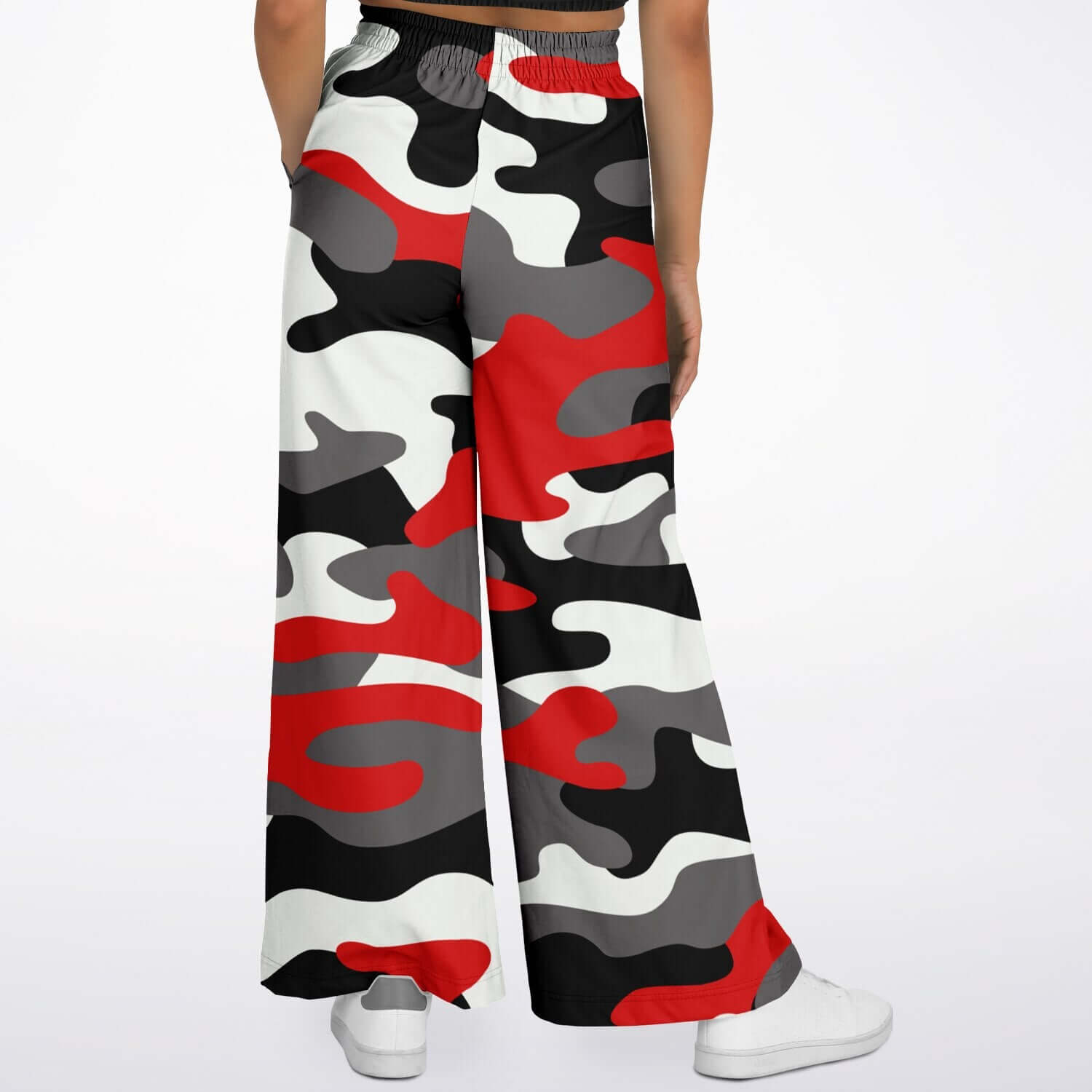 Camo Wide Leg Pants For Women | Milano Red Black & White