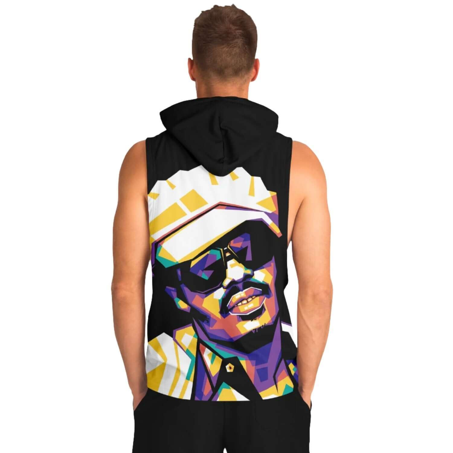 Stevie Wonder Sleeveless Hoodie | Black