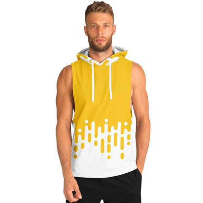 Sleeveless Hoodie | Yellow Mustard White Transition