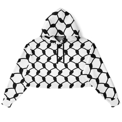 Keffiyeh Cropped Hoodie | Black & White