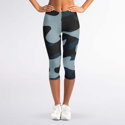 Blue Commando Capri Leggings | HD Print