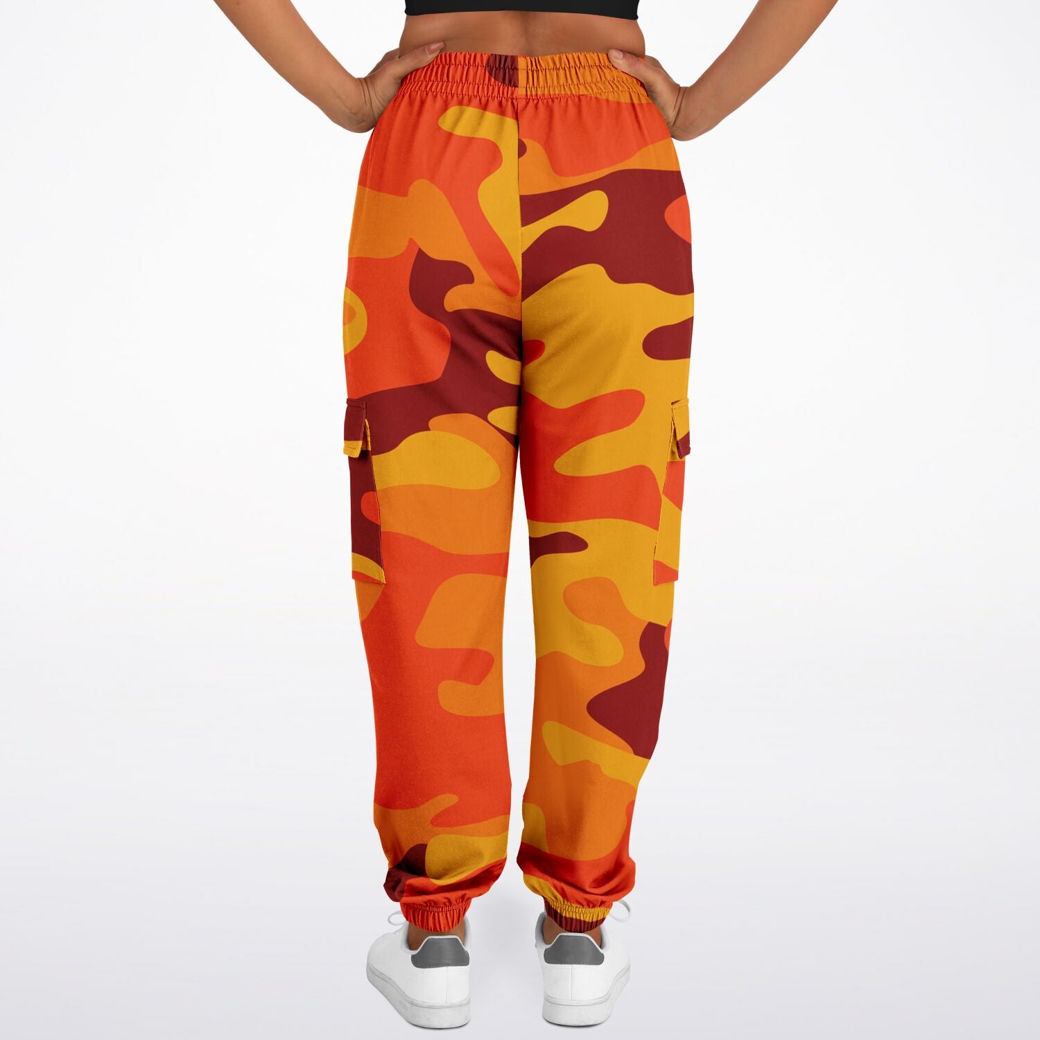 California Orange & Red Berry Camouflage Cargo Sweatpants