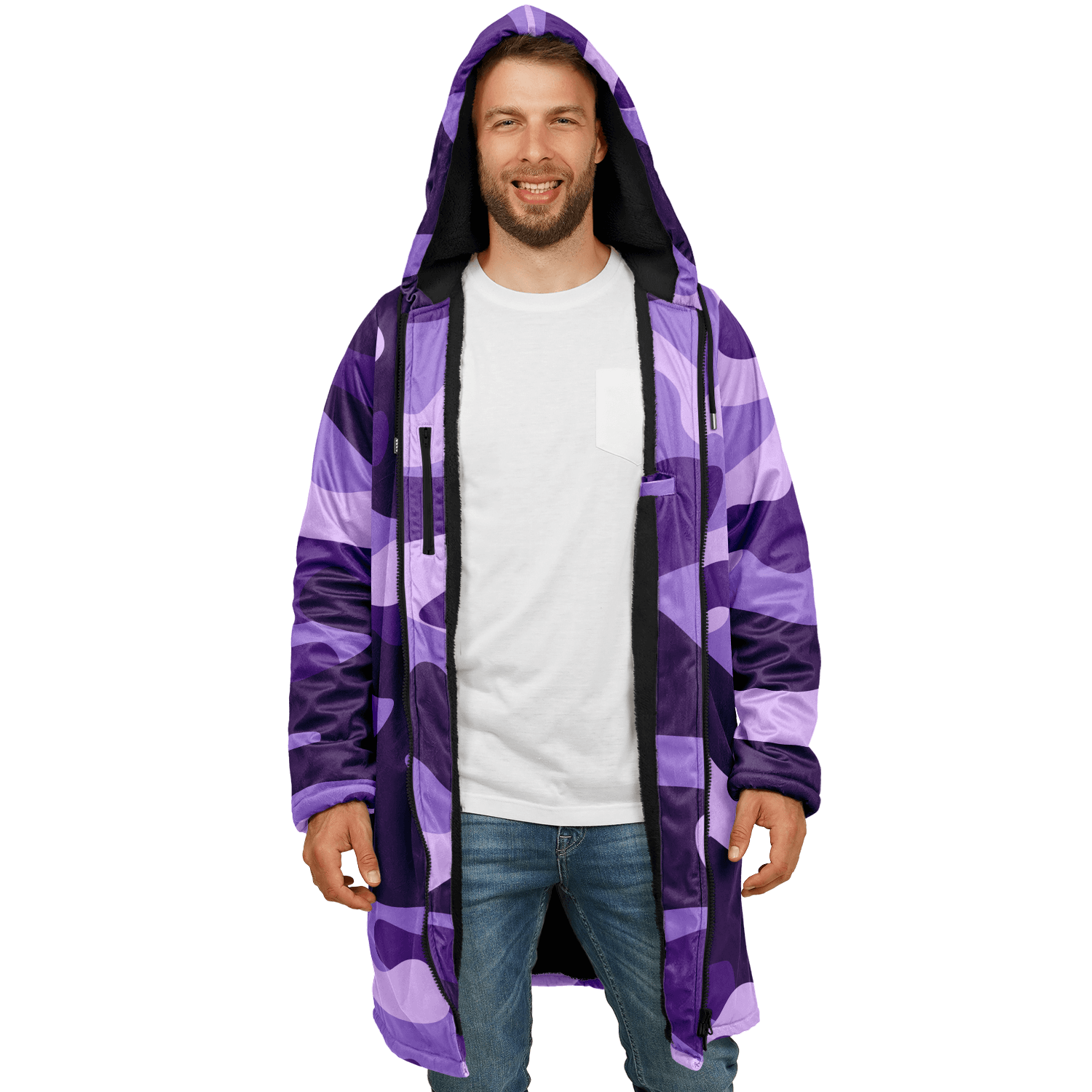 Purple Grape & Mauve Camo Cloak With a Zipper