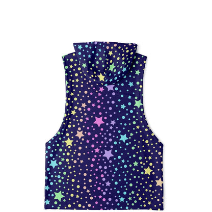 Sleeveless Hoodie | Starry Galaxy in Unicorn Colors