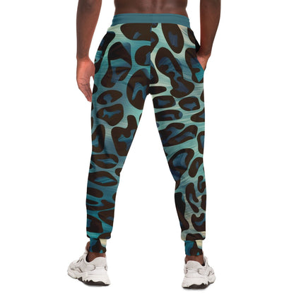 Black & Blue Leopard Track Pants For Men | HD Print