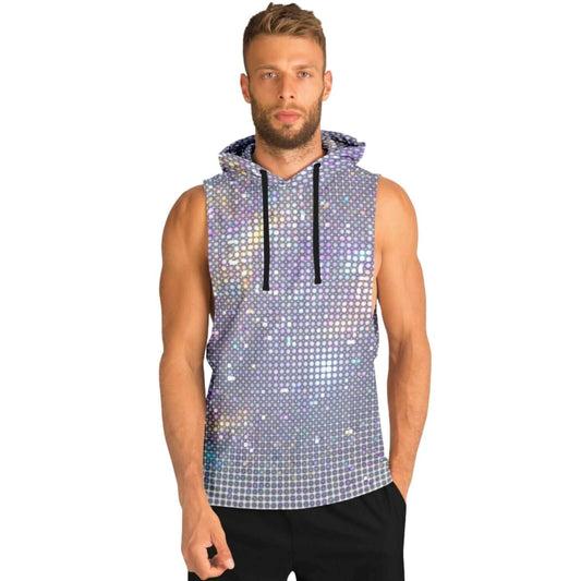 Glittering Disco Ball in Violet & Blue | Sleeveless Hoodie